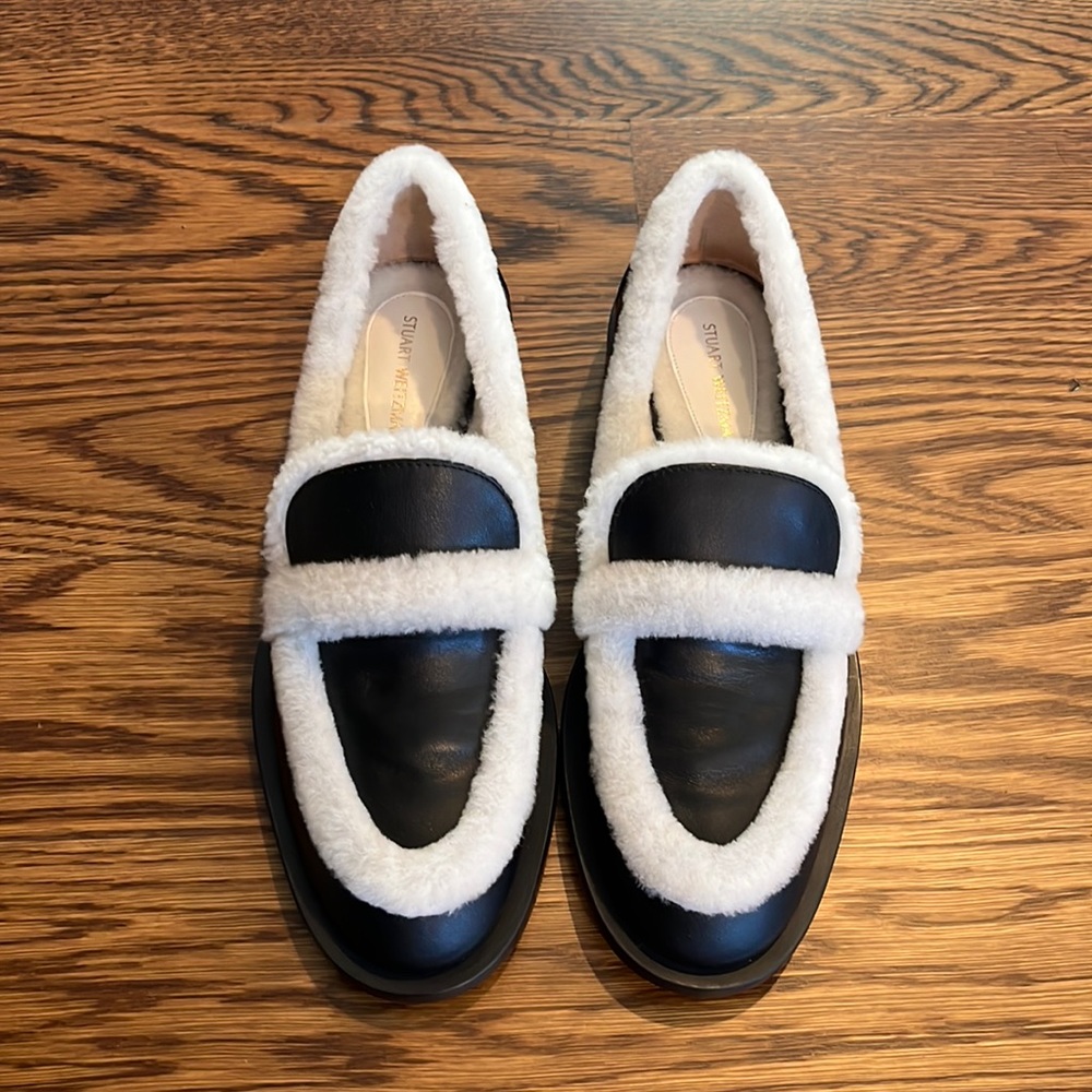 Stuart Weitzman shearling lined loafers